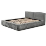 Fun Möbel Polsterbett Doppelbett LEXIE 140x200cm in Stoff Riviera Grau