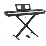 Vevor Digitalpiano, 88 Tasten vollgewichtet, E-Piano Doppeltastatur & Lautsprecher mit X-Ständer, Sustain-Pedal, Aufnahmefunktion, 280 Töne, Kabellose Verbindung, für Anfänger, Schwarz