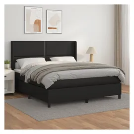 vidaXL Boxspringbett mit Matratze Schwarz 180x200 cm Kunstleder