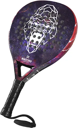 Matchu Sports Padel Schläger - Gorilla - Schwarz mit farbigem Aufdruck - 100% Carbon-Rahmen
