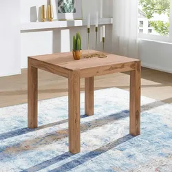 KADIMA DESIGN Esstisch MUMBAI Massivholz Akazie 80 cm Esszimmer-Tisch Holztisch Design Küchentisch Landhaus-Stil