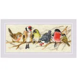 Riolis Kreuzstich Stickpackung Vögel auf dem Ast, Zählmuster, 35x15cm