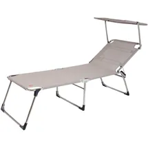 JAN KURTZ Fiam Amigo Fourty Sun Dreibeinliege 190 x 58 x 42 cm taupe inkl. Sonnendach klappbar