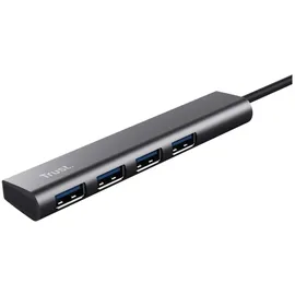 Trust Halyx-4-port 1+4 Port USB 3.1 Gen 1-Hub Dunkelgrau