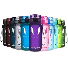 Super Sparrow Trinkflasche - Tritan Wasserflasche - 350ml - BPA-frei - Ideale Sportflasche - Schnelle Wasserdurchfluss, Flip Top, öffnet Sich mit 1-Click