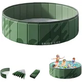 hundepool klein,hundepool 80x20,planschbecken Hund,Hunde Pool groß,Dog Pool for Large Small Dogs, Foldable Dogs Cats Pool Paddling Pool, Thickened PVC Dog Bathtub, Portable Dog Paddling Pool-B||100CM