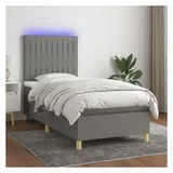 vidaXL Boxspringbett 100 x 200 cm Dunkelgrau