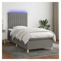 vidaXL Boxspringbett 100 x 200 cm Dunkelgrau
