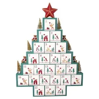 Greengate Weihnachtskalender XMAS TREE Holz 24 Fächer 62x44 cm
