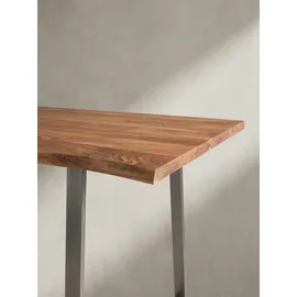 KADIMA DESIGN Schreibtisch Massivholz Baumkante Industrial 200x100 cm Akazie Premium mit Chromgestell Goldbraun Handarbeit Tarn Kollektion Kadima Design