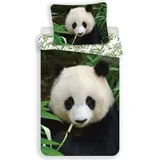 COFI 1453 Panda-Bär-Motiv Weiß 140 x 200 cm + 70 x 90 cm