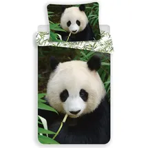 COFI 1453 Panda-Bär-Motiv Weiß 140 x 200 cm + 70 x 90 cm