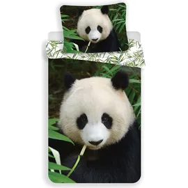 COFI 1453 Panda-Bär-Motiv Weiß 140 x 200 cm + 70 x 90 cm