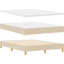 vidaXL Boxspringbett 140 x 200 cm Creme