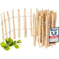 Garronda Gartenzaun zum Stecken aus Haselnüsse Zaun Garten Staketenzaun Beeteinfassung Holz Steckzaun Hochwertiger Gartenzaun für Ihren Garten Gd-0079 (lattenabstand: 7-8 cm, 50 cm x 500 cm)