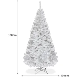 Costway Künstlicher Weihnachtsbaum Weiß 180 cm