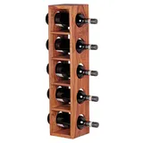 KADIMA DESIGN Weinregal NAKO Massivholz: 70x15x15 cm, 5 Ablagefächer, Wandmontage, Sheesham