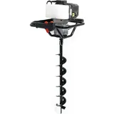 Wiltec Benzin Erdlochbohrer Set mit 100 mm Bohrer, 1,4 kW 1,9 PS 52ccm Pfahlbohrer Pflanzenbohrer