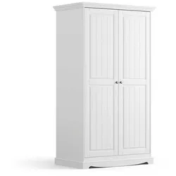 Massivholzkleiderschrank weiß im Landhausstil 108 cm breit