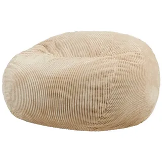 icon Sitzsack Schaumstoff XXL Sitzsack Flauschig aus Cord "Nimbus", 127x65x115cm, Schaumstoff Füllung, für Wohnzimmer beige