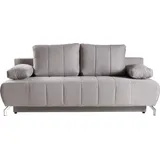 werk2 Schlafsofa »Troya Bettsofa mit Bettkasten und Federkern, Breite 210cm«, 2-Sitzer Sofa und Schlafcouch mit Federkern & Bettkasten grau