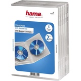 Hama DVD-Doppel-Leerhülle Standard, 5er-Pack, Transparent (00083894)