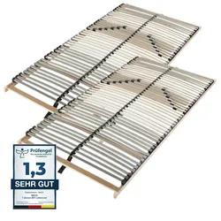 Sleepneo Lattenrost 200x200, Ergonomischer 7 Zonen Lattenrost aus Buchenholz, 42 Latten, Hergestellt in Deutschland, Lattenrost Selbstmontage, Traglast 150kg