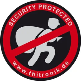 Thitronik Warnaufkleber Security Protected 3 Stück
