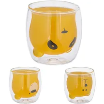 Relaxdays Doppelwandige Gläser Bär 0,3 l Transparent 3 St.