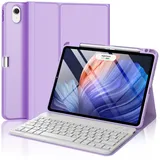 WINCHKING Hülle mit Tastatur für iPad Air 11 Zoll (M4/M3/M2) 2026/2025/2024, Bluetooth Tastatur Hülle für iPad Air 5/4 gen und Pro 11 4/3/2/1 Gen, Abnehmbarer Mit Qwertz Layout (Lavendel)