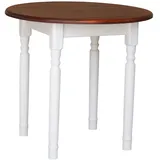 k koma Runder Kiefer Tisch Esstisch Holz Küchentisch massiv weiß Honig Landhausstil (Calvados)