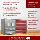 AL Briefkastensysteme 3er Briefkastenanlage für Aufputz - Wandmontage Klingel