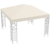 KOMFOTTEU Pavillon-Ersatzdach, 3x3m, Pavilliondach wasserabweisend (Beige) weiß|beige