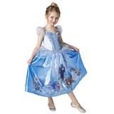 Rubie ́s Kostüm Disney Prinzessin Cinderella Dream Kinderkostüm, Traumhaftes Prinzessinnenkleid mit Szenen aus dem Disney-Spielfilm blau 116