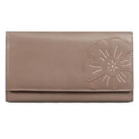 Branco Sehr großes Damen Portemonnaie, Elegante Kellnerbörse Größe XL, Nappa-Leder, Beige-Taupe, 29918