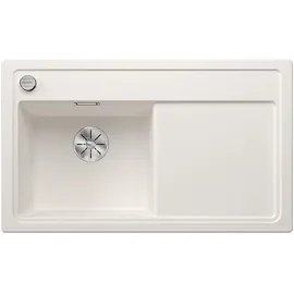 Blanco Zenar 45 S links Einbau von Oben weiß Excenterbetätigung 860 x 510 mm