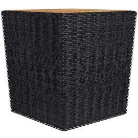 vidaXL 3-tlg. Bistro-Set Poly Rattan und Massivholz Schwarz