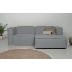 Ecksofa ANDAS "Dalby, L-Form", grau (light grau), B:228cm H:73cm T:154cm, 100% PES, Sofas, extra tiefe Sitzfläche, mit Kedernaht, angenehmer Sitzkomfort