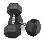 Atletica Hexagon Hantel Set | 40 kg - 50 kg ∣ Professioneller Bezug (kein Gummi) SCHWARZ No Size