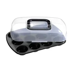 Kaiser Bake & Take Muffinform mit Haube, 12 er 23.0075.0323 , Maße: 38 x 27 cm