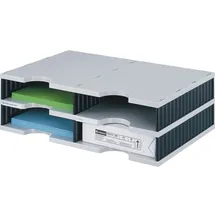 Styro Sortierstation Styrodoc grau/schwarz mit 4 Fächer