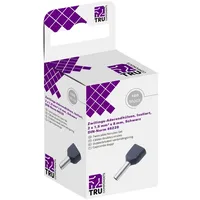 TRU Components T1906C155 Zwillings-Aderendhülse 1.5mm2 Teilisoliert Schwarz 100St.