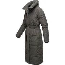 Navahoo Damen Wintermantel Warmer Steppmantel extralang mit Gürtel Mirenaa Anthracite Gr. L - L