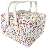 Hobby Gift Nähkorb - Nähkästchen mit Doppelklappe Aufbewahrungsbox bunt