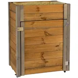 Dobar Rollbarer Gartenschrank mit Pflanzkasten Braun/Grau FSC®