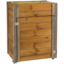 Dobar Rollbarer Gartenschrank mit Pflanzkasten Braun/Grau FSC®