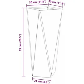 vidaXL Pflanzkübel Rostig 30 x 30 x 75 cm Wetterfeststahl