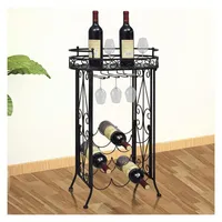 vidaXL Weinregal 9 Flaschen Metall Schwarz