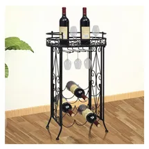 vidaXL Weinregal 9 Flaschen Metall Schwarz