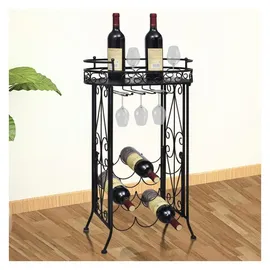 vidaXL Weinregal 9 Flaschen Metall Schwarz